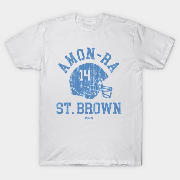 Amon-Ra St. Brown Detroit Helmet Font T-Shirt by TodosRigatSot